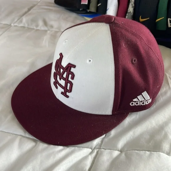 Adidas Baseball Hat Mississippi State Bulldogs On Field 7 1/4” - Picture 2 of 6